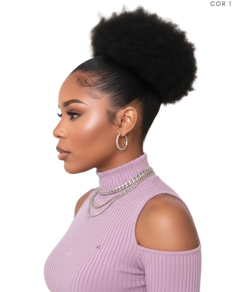 Afro Puff Rosa Afro - Pink Hair
