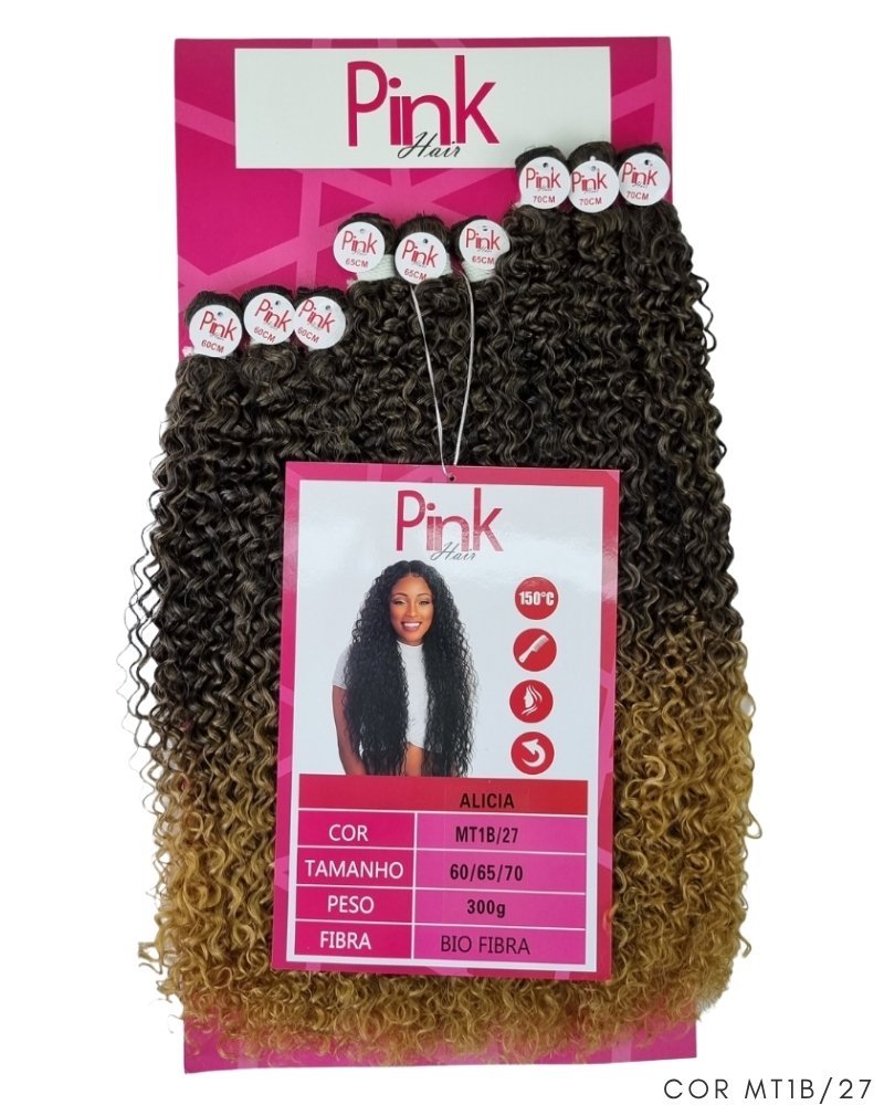 Cabelo Bio Fibra Alicia Cacheado - Pink Hair