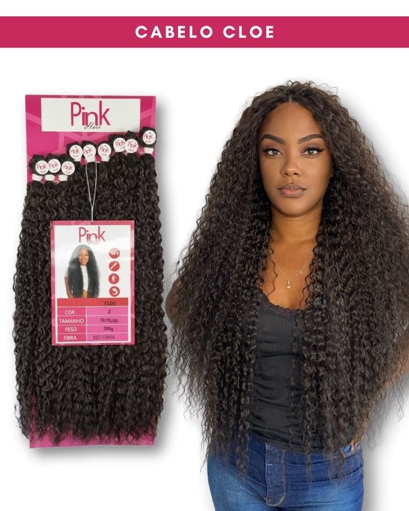 Cabelo Bio Fibra Cloe Cacheado - Pink Hair