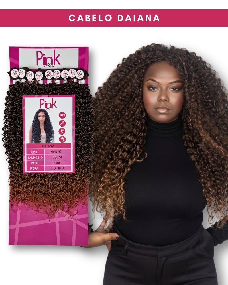 Cabelo Bio Fibra Daiana Cacheado - Pink Hair