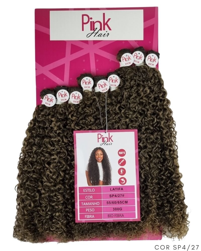 Cabelo Bio Fibra Latifa Cacheado - Pink Hair
