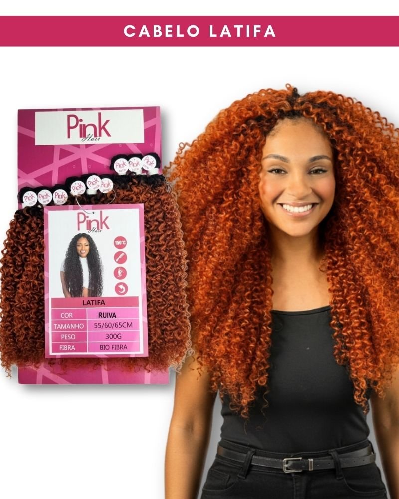 Cabelo Bio Fibra Latifa Cacheado - Pink Hair