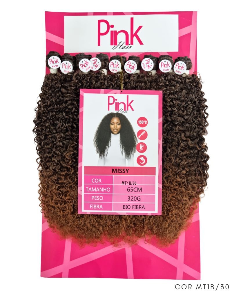 Cabelo Bio Fibra Missy Cacheado - Pink Hair