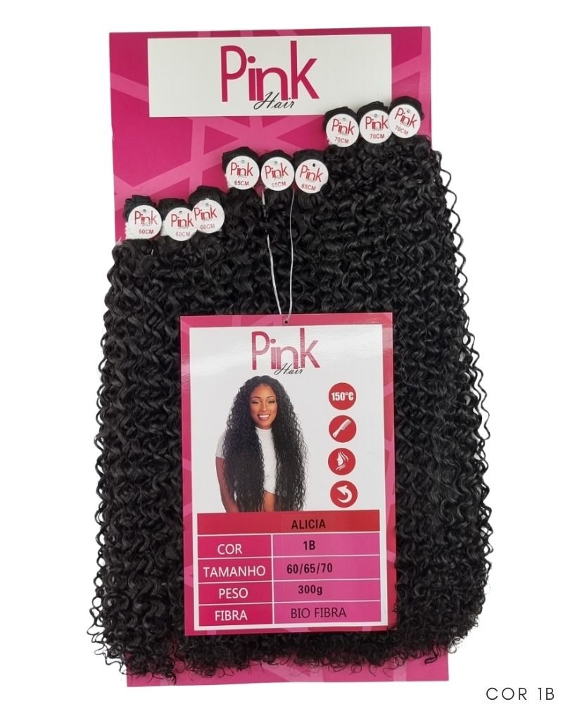 Cabelo Bio Fibra Myssy Cacheado - Pink Hair