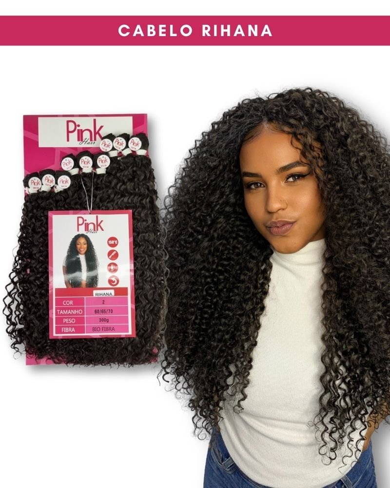 Cabelo Bio Fibra Rihana Cacheado - Pink Hair