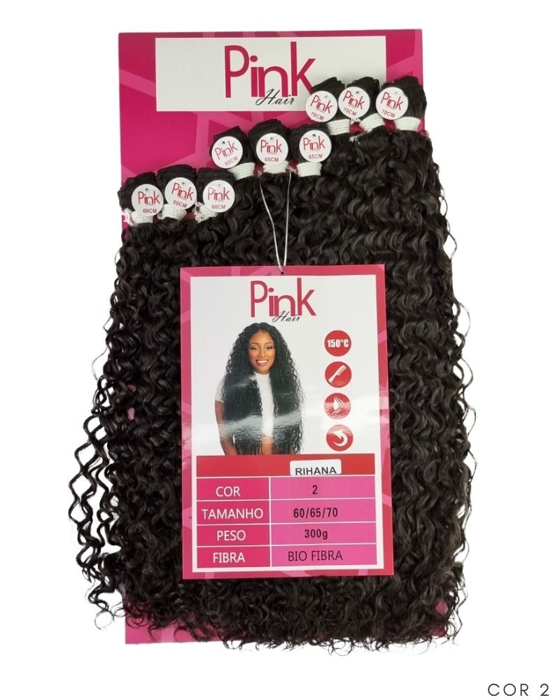 Cabelo Bio Fibra Rihana Cacheado - Pink Hair