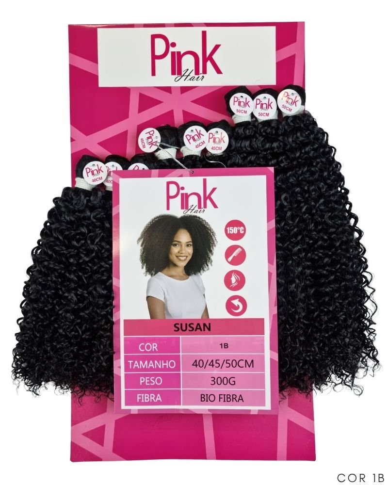 Cabelo Bio Fibra Susan Cacheado - Pink Hair