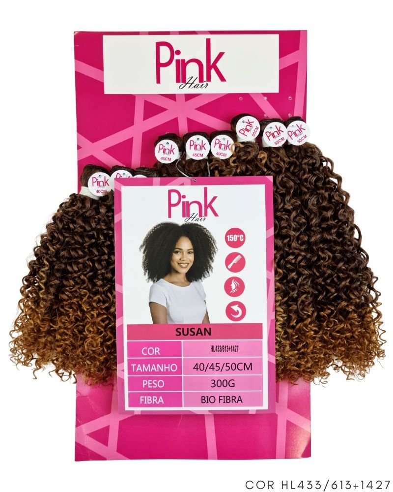 Cabelo Bio Fibra Susan Cacheado - Pink Hair