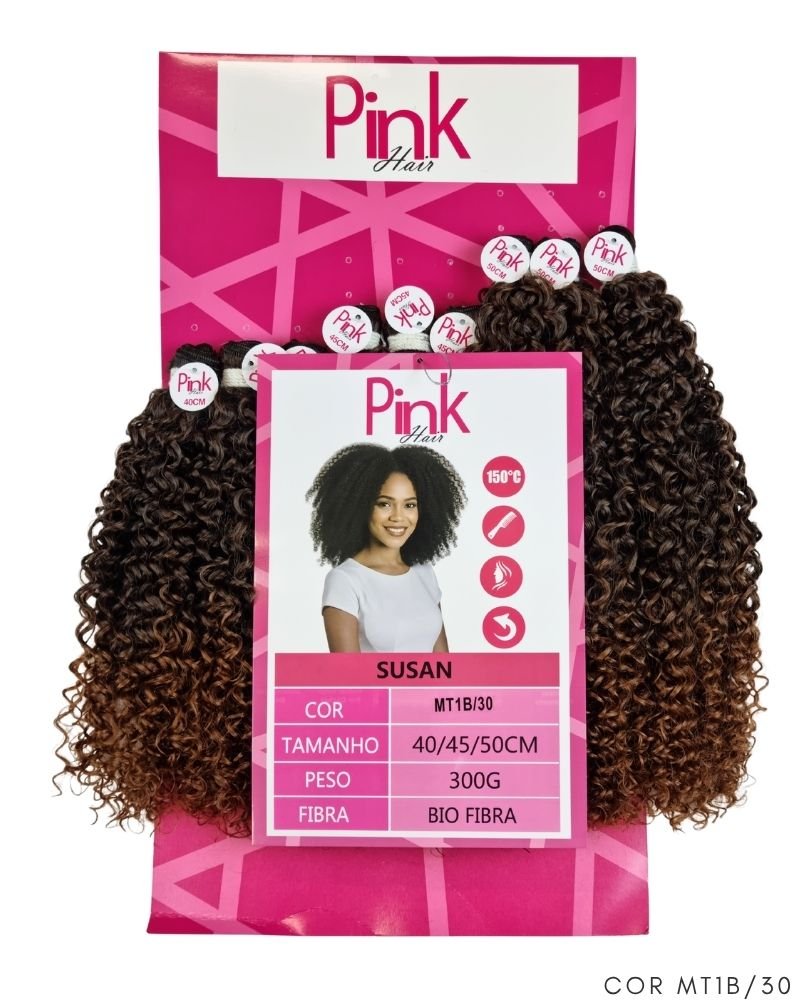 Cabelo Bio Fibra Susan Cacheado - Pink Hair