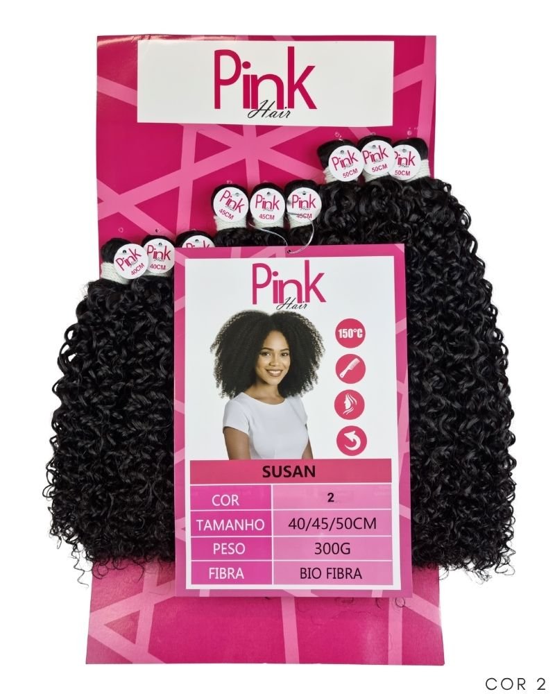 Cabelo Bio Fibra Susan Cacheado - Pink Hair