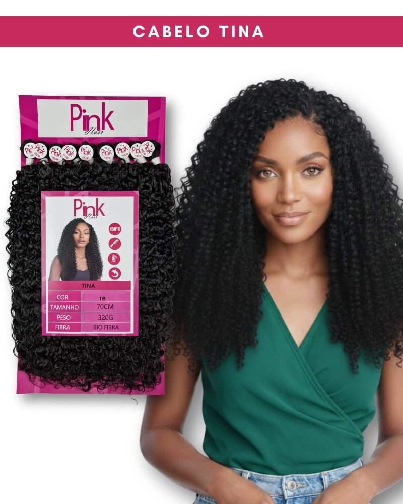 Cabelo Bio Fibra Tina Cacheado - Pink Hair