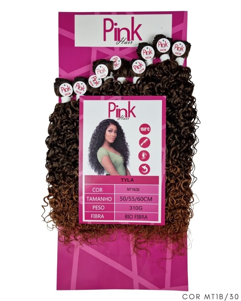 Cabelo Bio Fibra Tyla Cacheado - Pink Hair