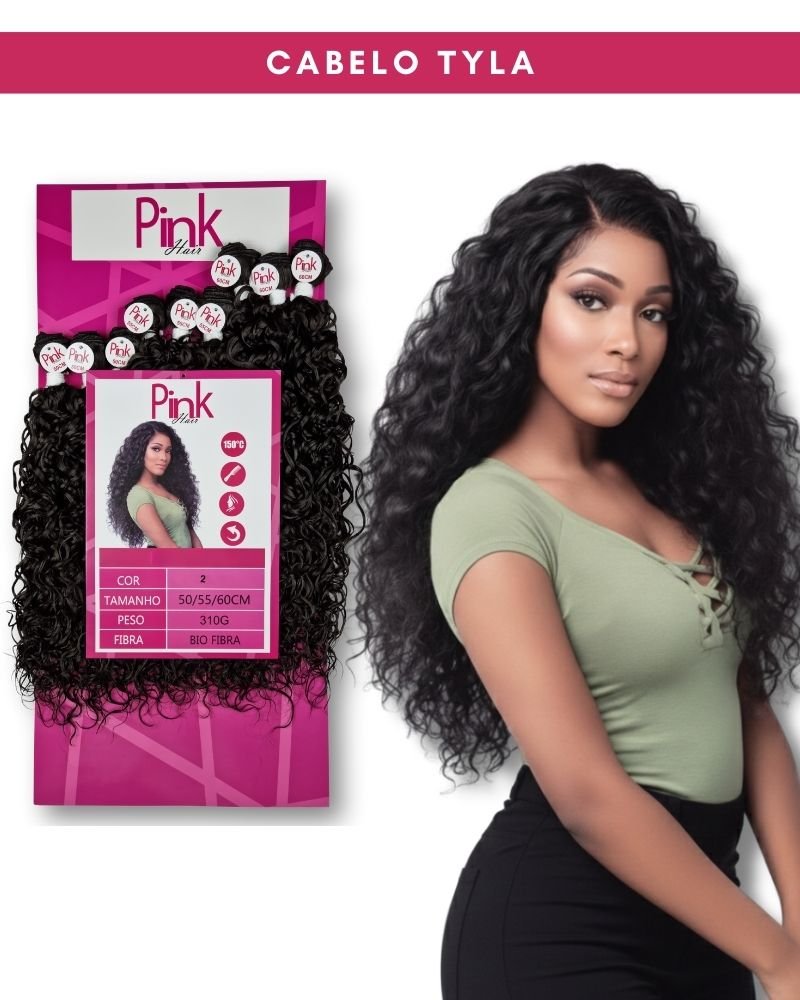 Cabelo Bio Fibra Tyla Cacheado - Pink Hair