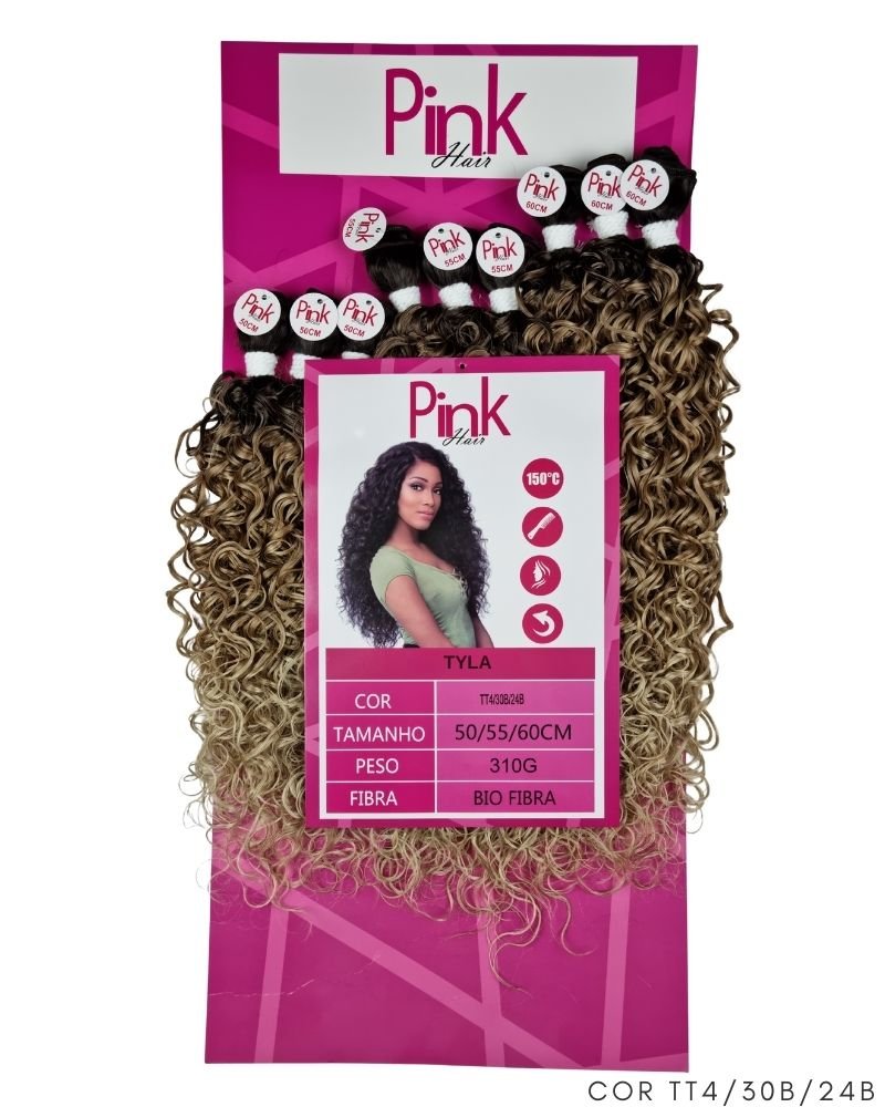 Cabelo Bio Fibra Tyla Cacheado - Pink Hair