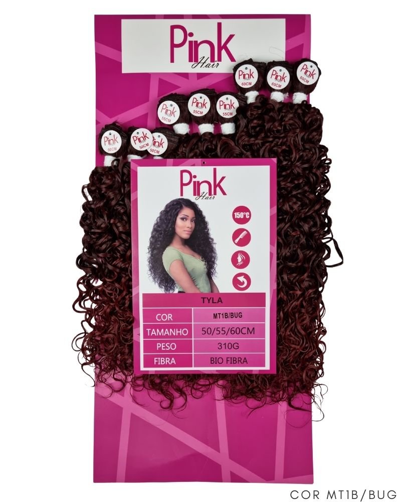 Cabelo Bio Fibra Tyla Cacheado - Pink Hair