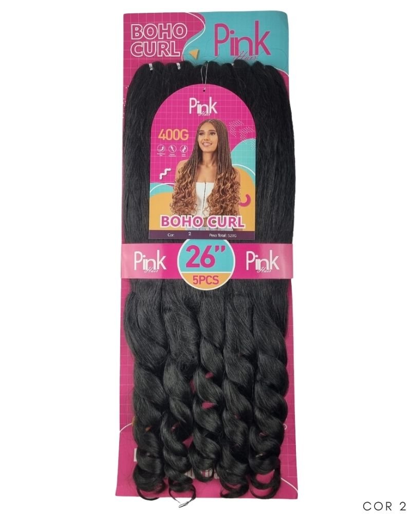 Cabelo Boho Curl 400g Jumbo P/ French Curl - Pink Hair