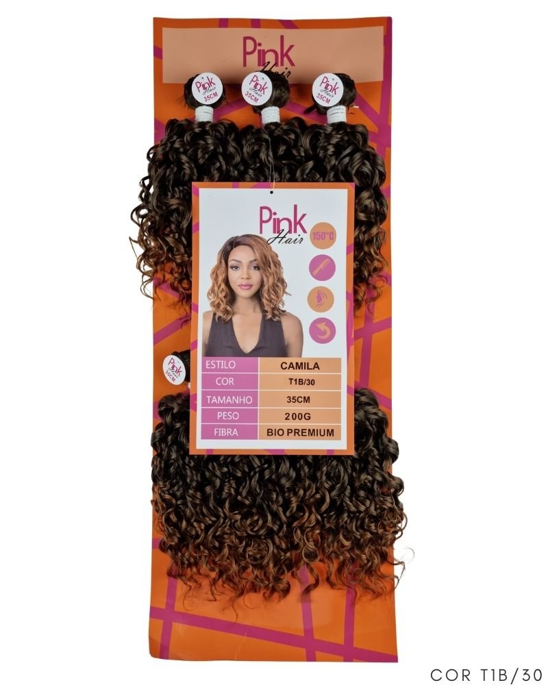Cabelo Cacheado Camila Bio Fibra Premium - Pink Hair