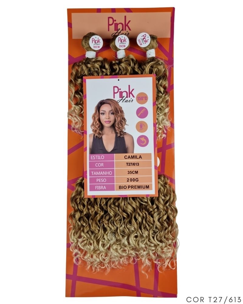 Cabelo Cacheado Camila Bio Fibra Premium - Pink Hair