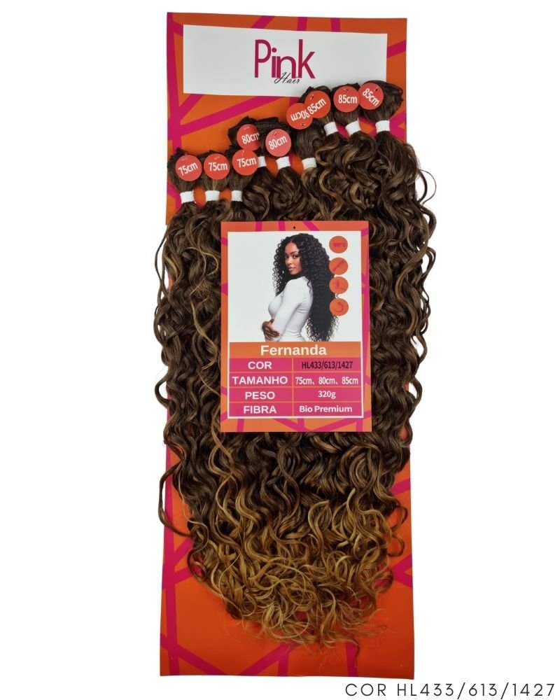 Cabelo Cacheado Fernanda Bio Fibra Premium - Pink Hair
