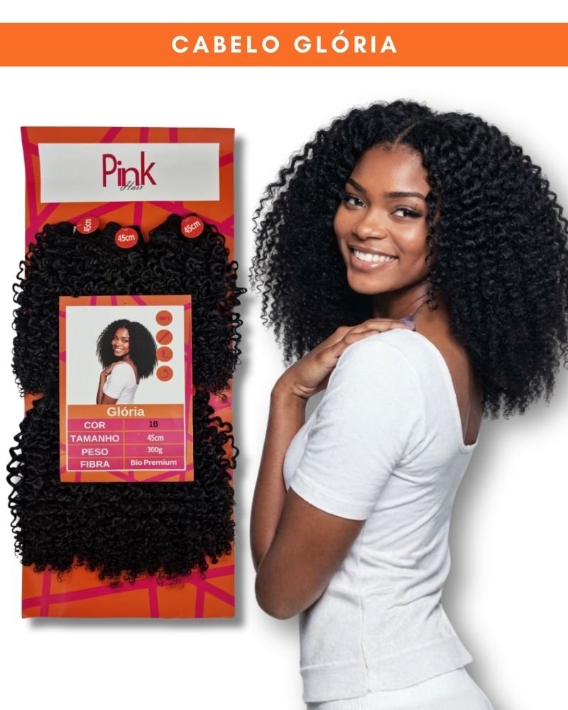 Cabelo Cacheado Gloria Bio Fibra Premium - Pink Hair