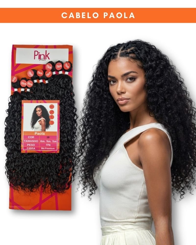 Cabelo Cacheado Paola Bio Fibra Premium - Pink Hair