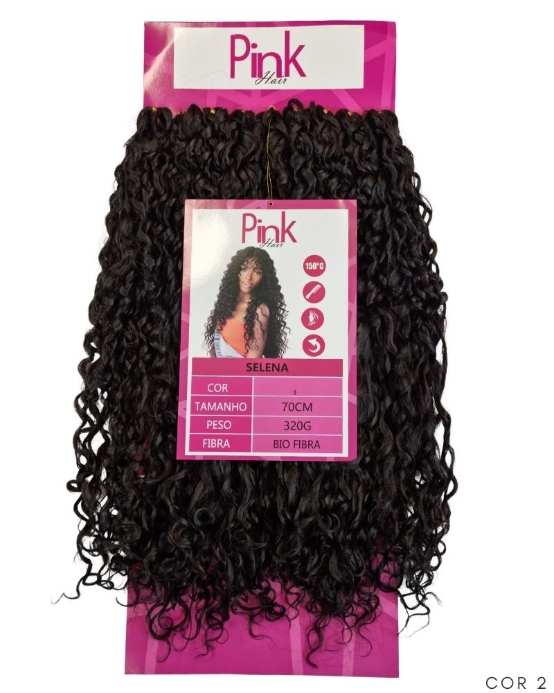 Cabelo Cacheado Selena Bio Fibra - Pink Hair