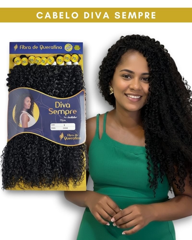 Cabelo Diva Sempre Fibra de Queratina Cacheado - Ser Mulher