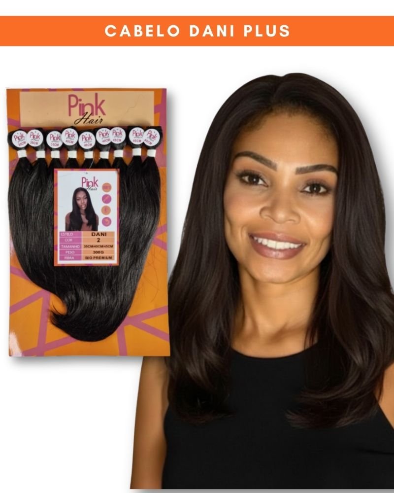 Cabelo Liso Dani Plus Bio Fibra Premium - Pink Hair