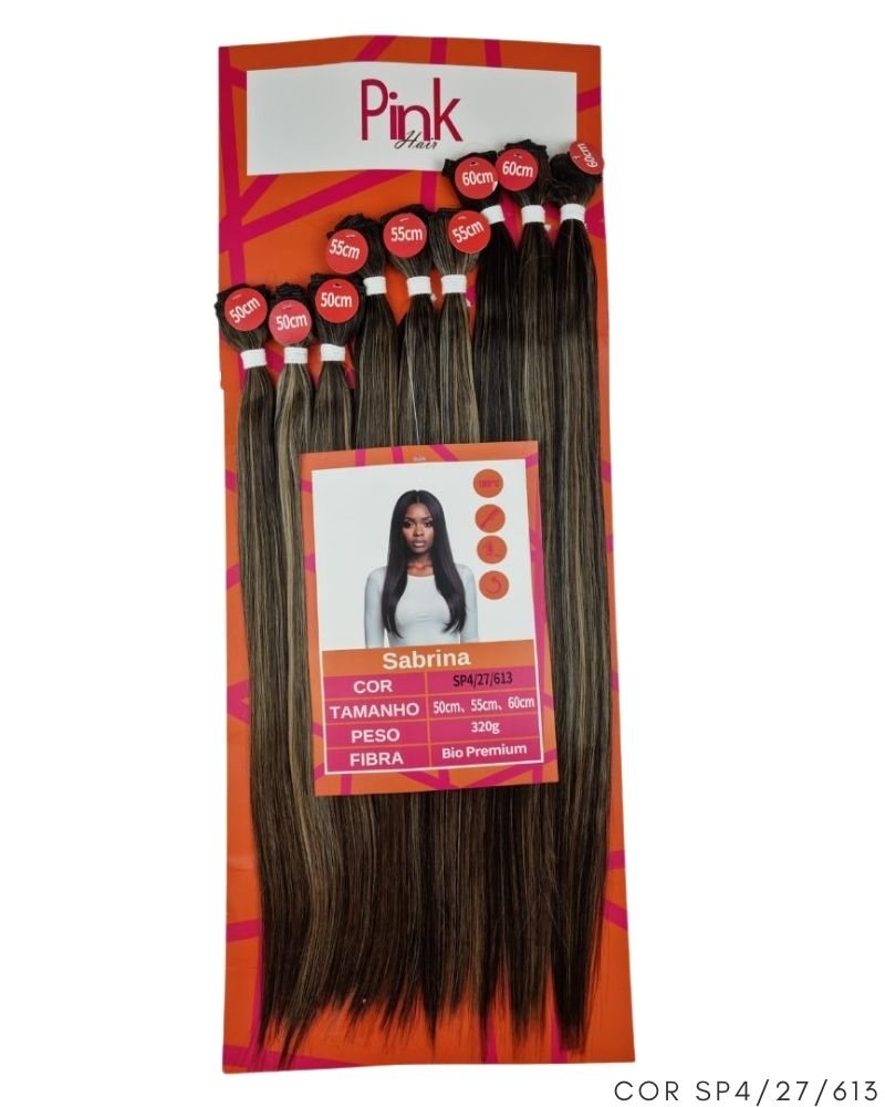 Cabelo Liso Sabrina Bio Fibra Premium - Pink Hair