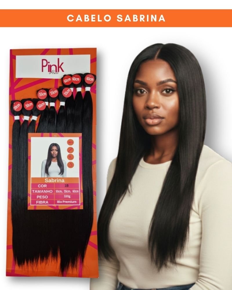 Cabelo Liso Sabrina Bio Fibra Premium - Pink Hair