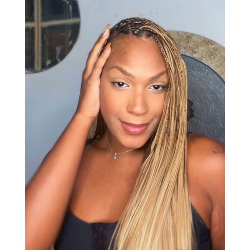 Cabelo Liso Sabrina Bio Fibra Premium - Pink Hair