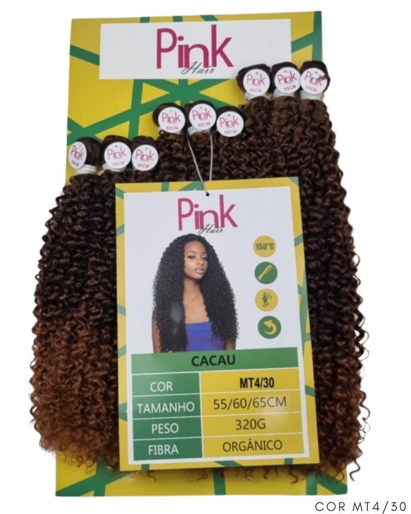 Cabelo Orgânico Cacau Cacheado - Pink Hair