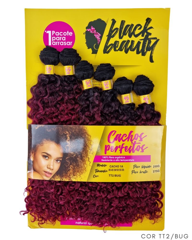 Cabelo Orgânico Cachos Perfeitos Cacho 1A - Black Beauty