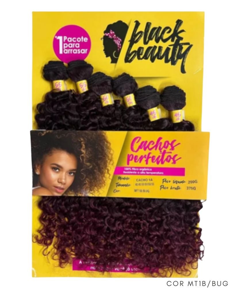 Cabelo Orgânico Cachos Perfeitos Cacho 1A - Black Beauty