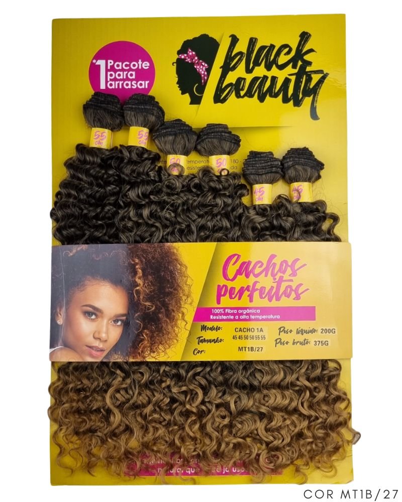 Cabelo Orgânico Cachos Perfeitos Cacho 1A - Black Beauty