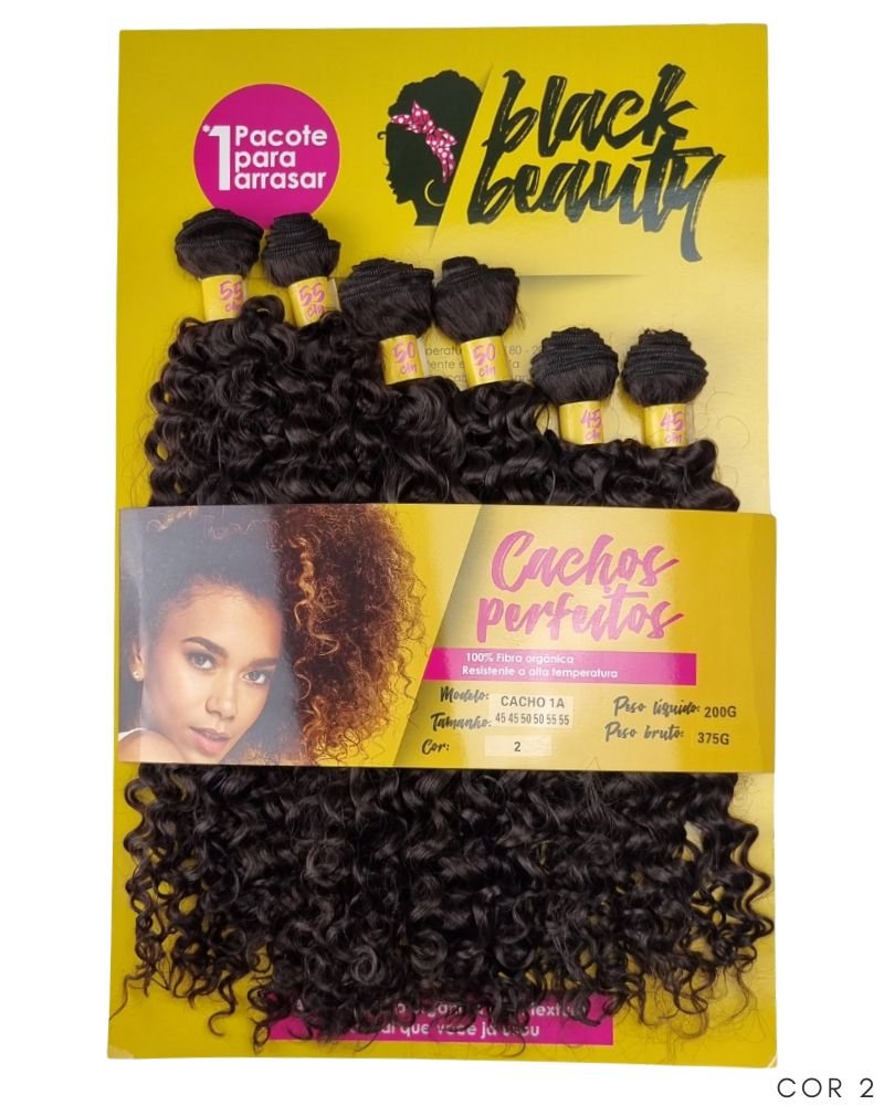 Cabelo Orgânico Cachos Perfeitos Cacho 1A - Black Beauty