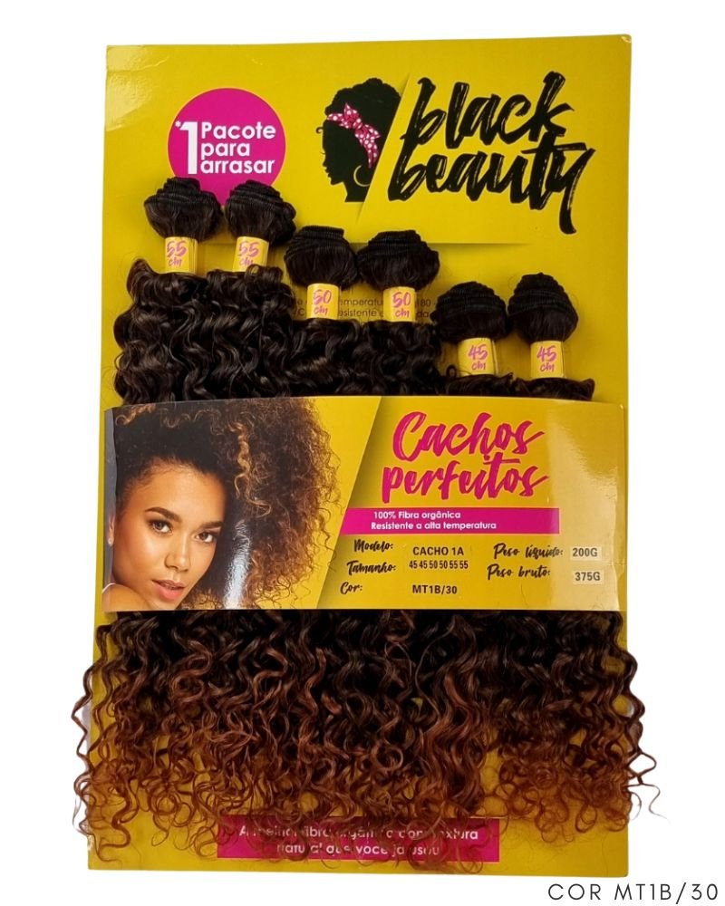 Cabelo Orgânico Cachos Perfeitos Cacho 1A - Black Beauty