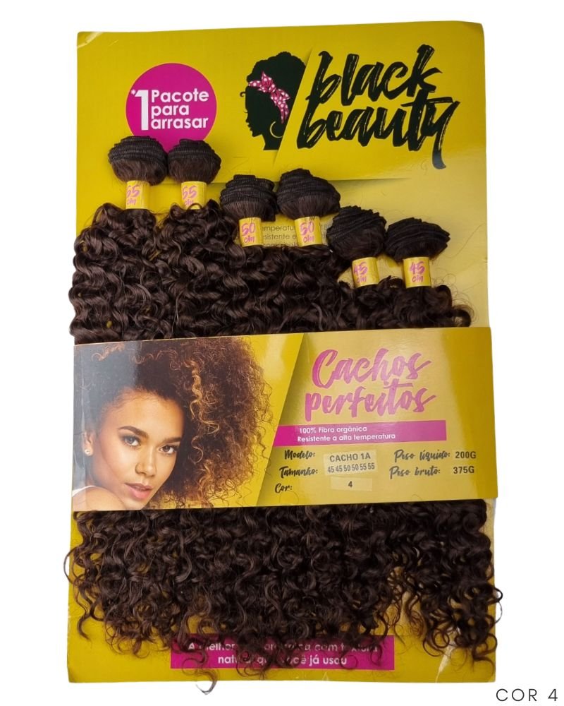 Cabelo Orgânico Cachos Perfeitos Cacho 1A - Black Beauty