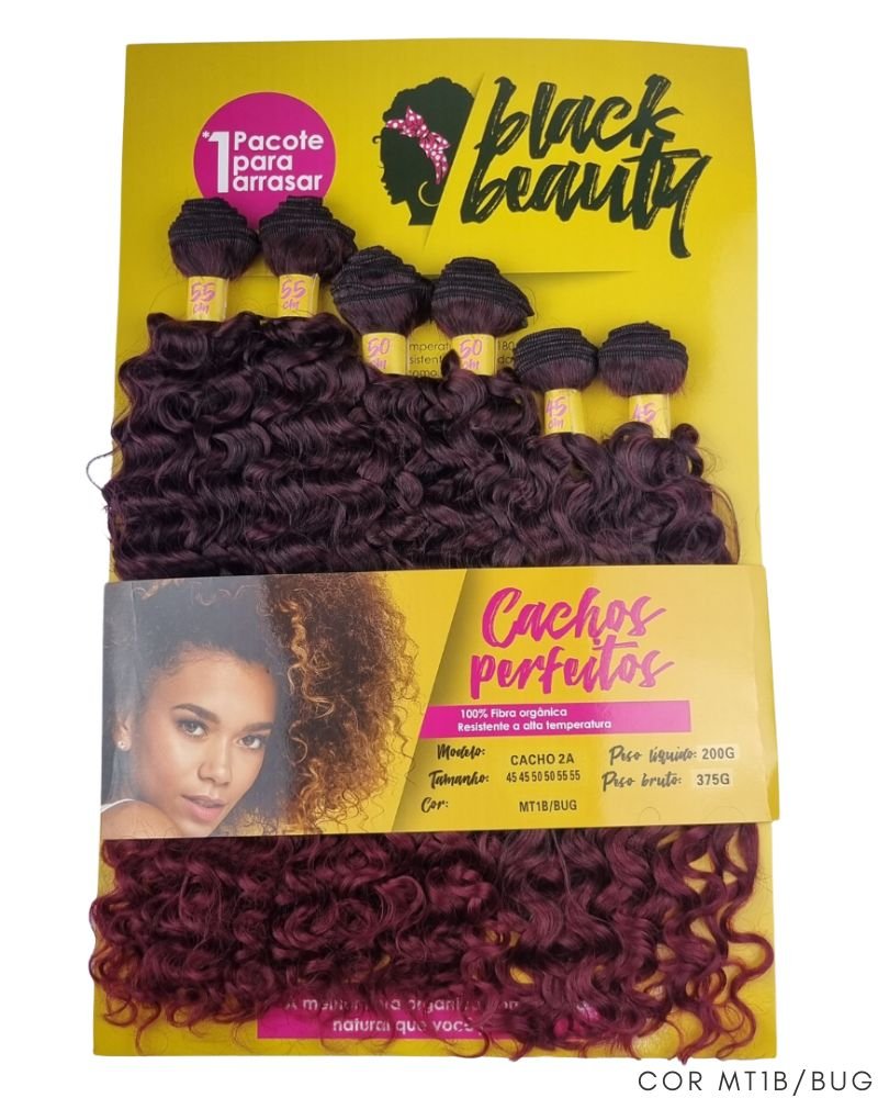 Cabelo Orgânico Cachos Perfeitos Cacho 2A - Black Beauty