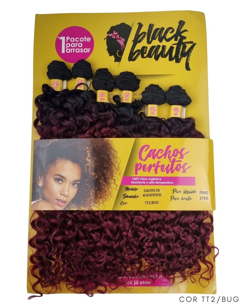 Cabelo Orgânico Cachos Perfeitos Cacho 2A - Black Beauty