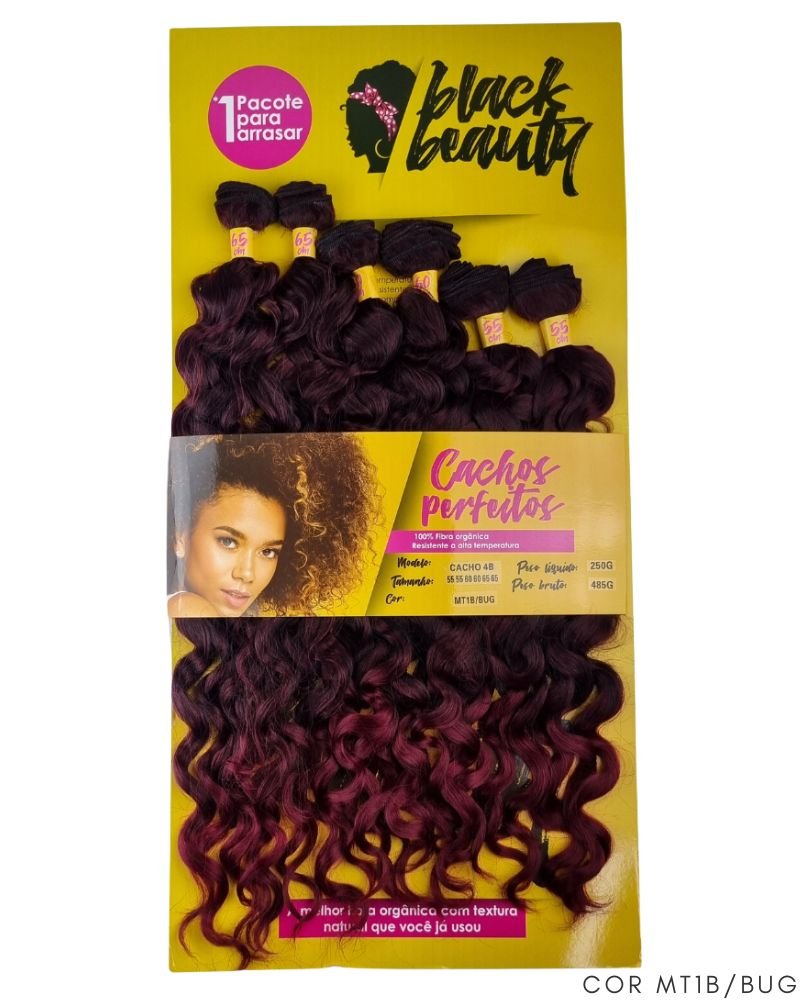 Cabelo Orgânico Cachos Perfeitos Cacho 4B - Black Beauty
