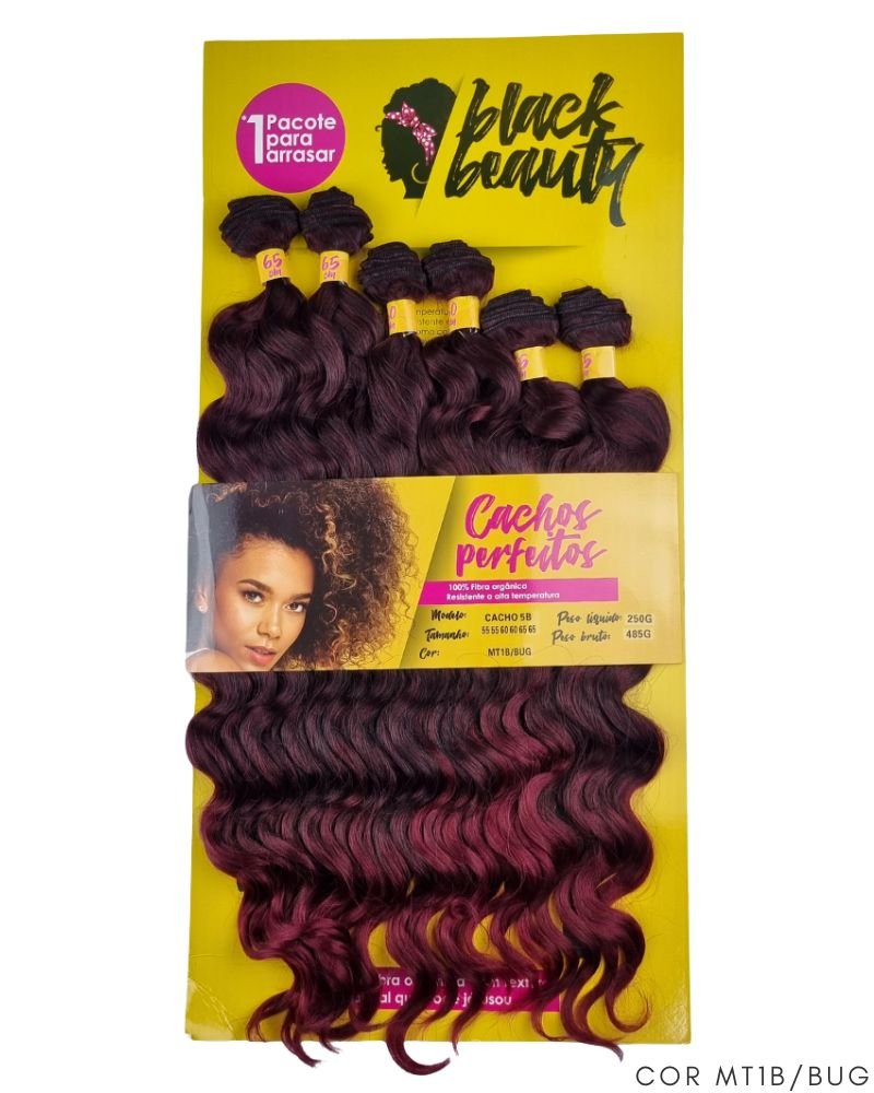 Cabelo Orgânico Cachos Perfeitos Cacho 5B - Black Beauty