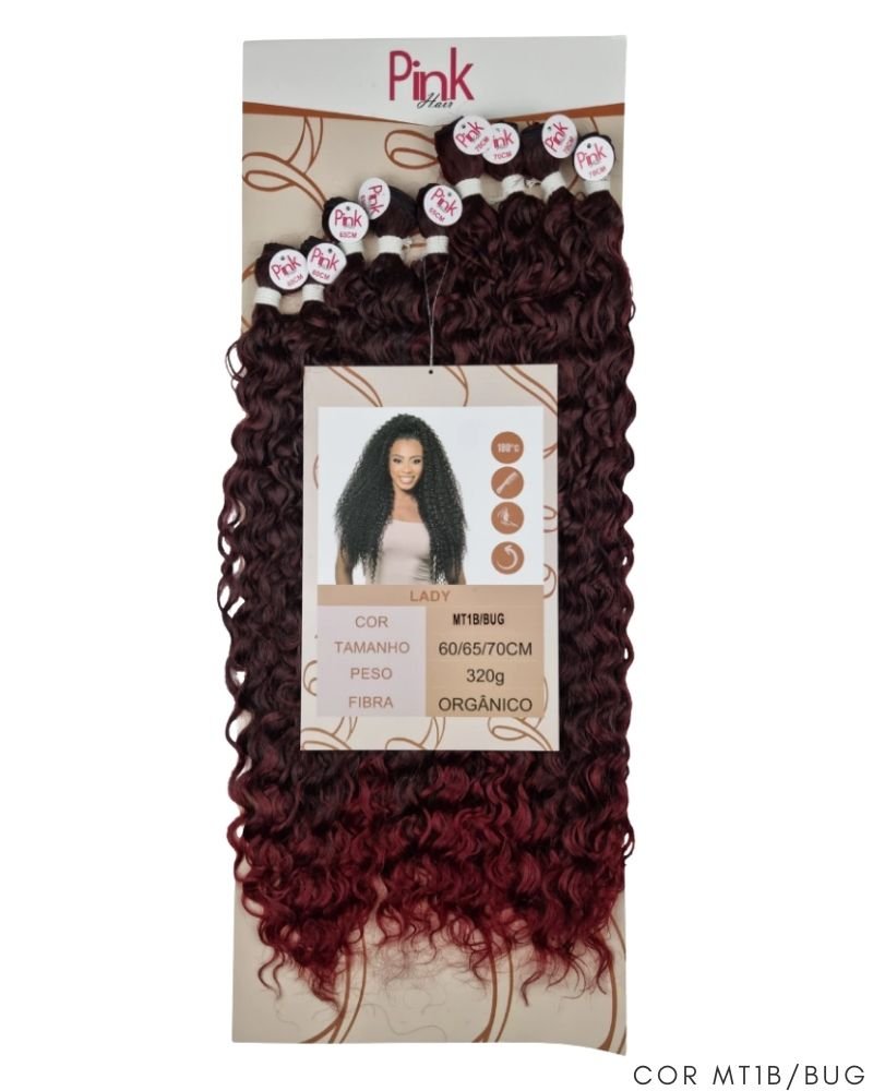 Cabelo Orgânico Lady Cacheado - Pink Hair by Ramana Borba