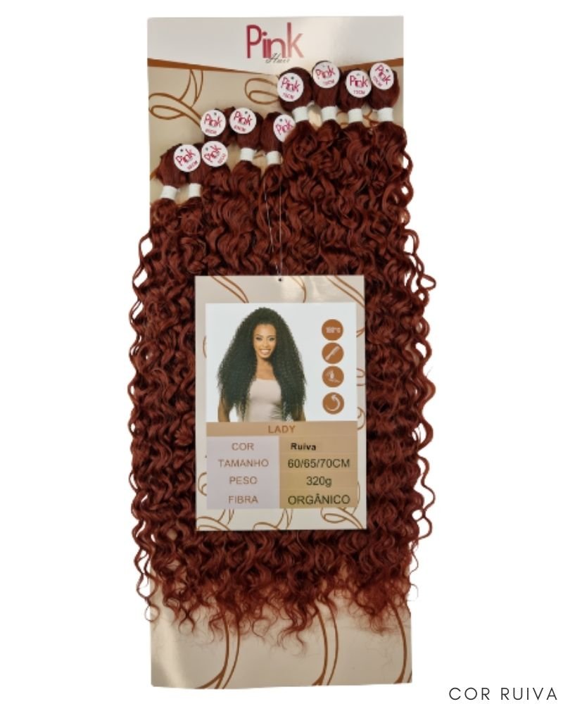 Cabelo Orgânico Lady Cacheado - Pink Hair by Ramana Borba