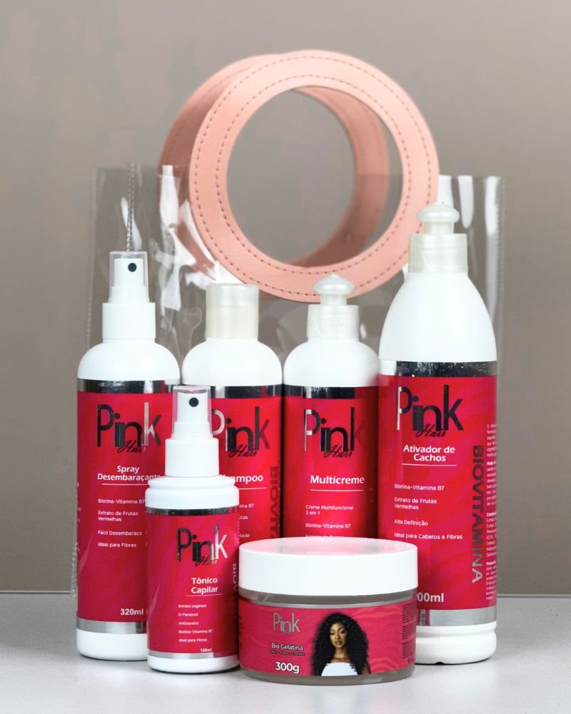 Kit Cachos - Cuidado Completo para Fibras Cacheadas - Pink Hair