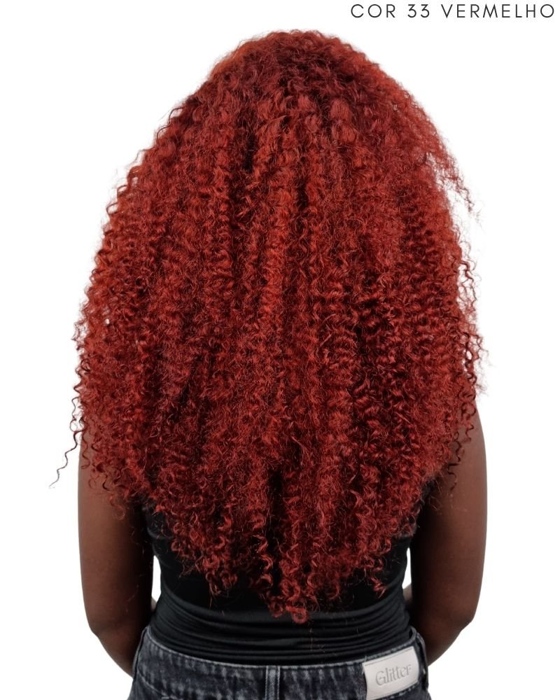 Lace Front Humana Ariele M Cacheada - Wig Brasil (Cor 33 - Ruivo)