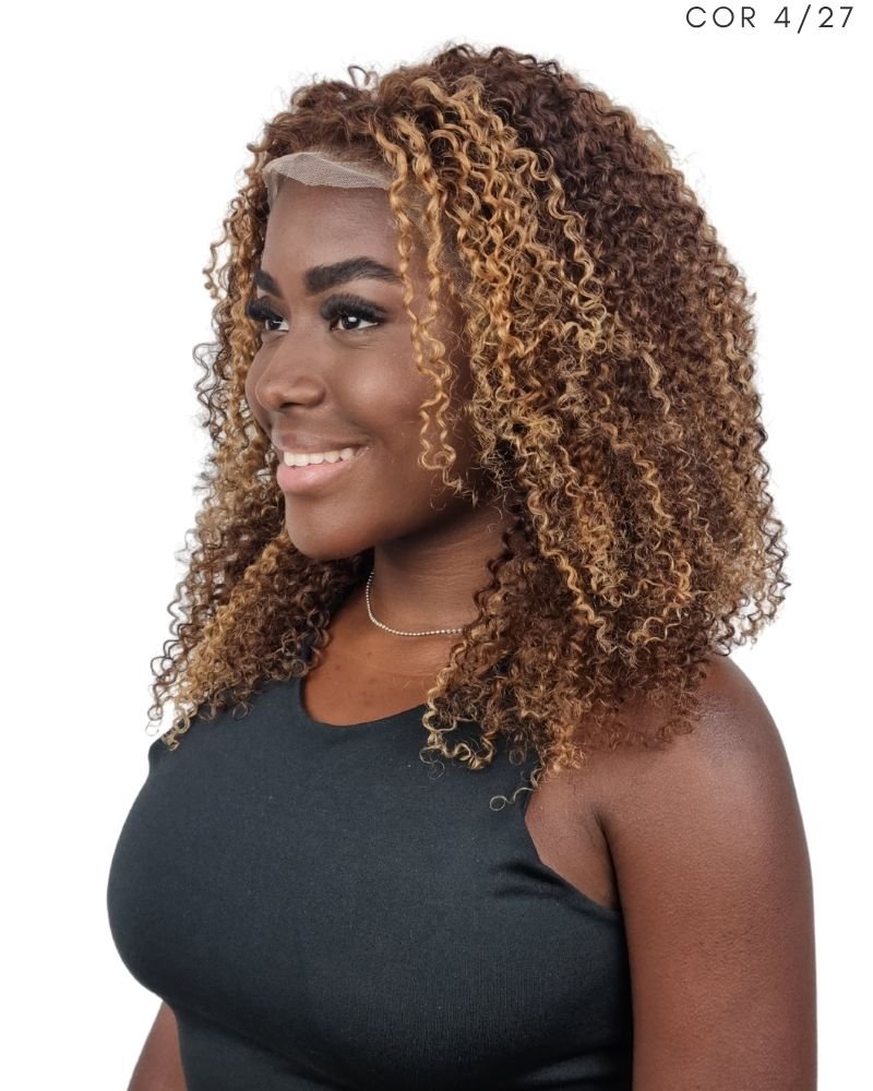 Lace Front Humana Ariele P Cacheada - Wig Brasil (Cor 4/27 - Mesclada)