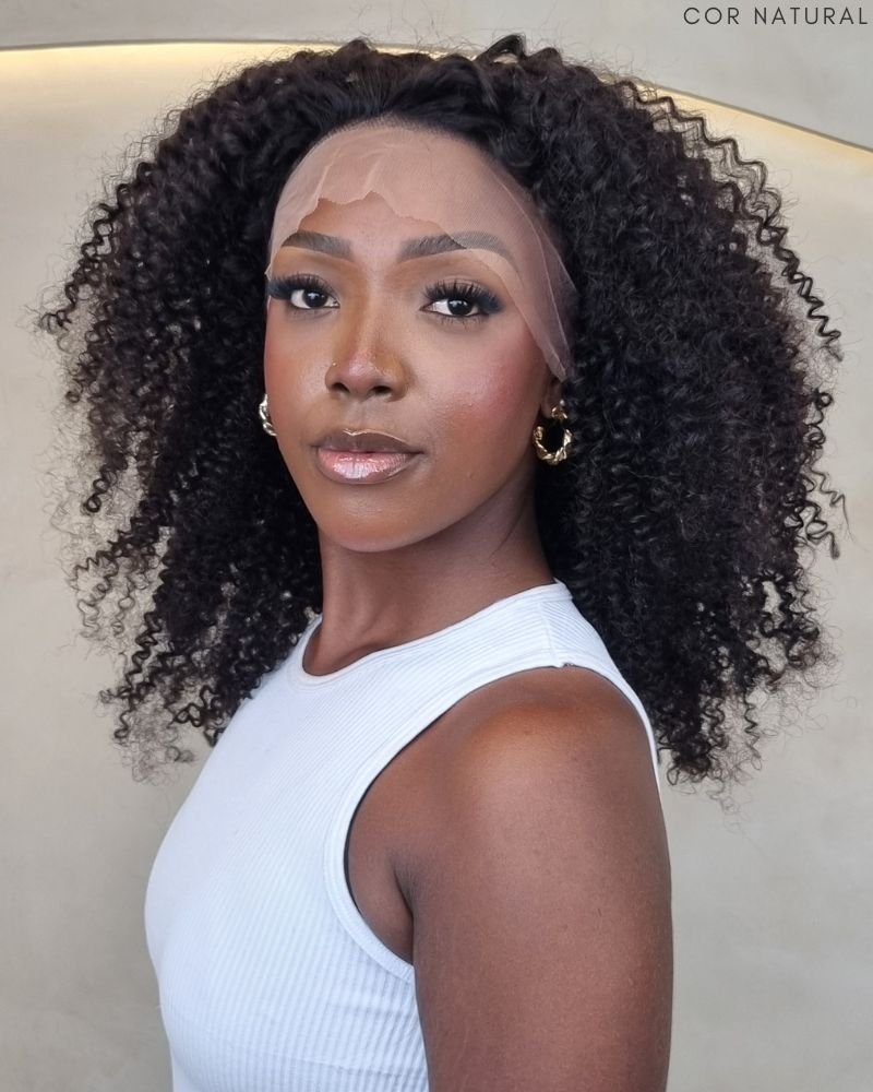 Lace Front Humana Carla M Cacheada - (Cor Natural)