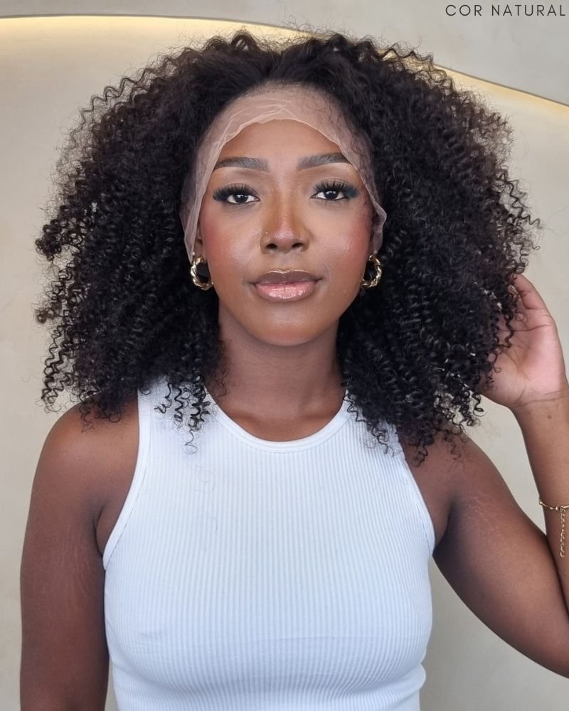 Lace Front Humana Carla P Cacheada - (Cor Natural)