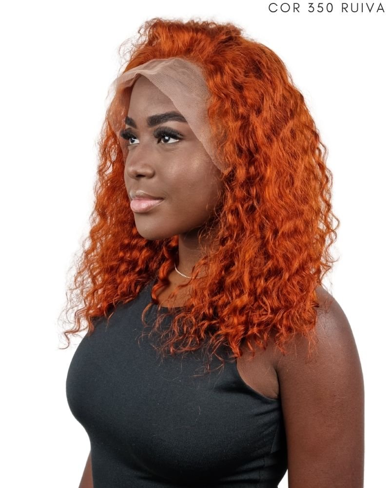 Lace Front Humana Ch G Cacheada - (Cor 350 - Ruivo)